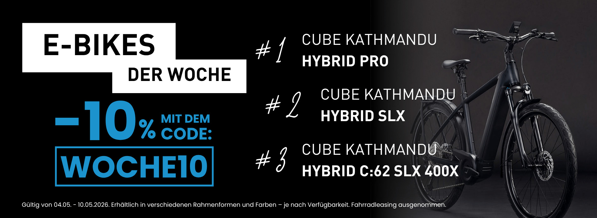 10% Rabatt auf E-Bikes der Woche