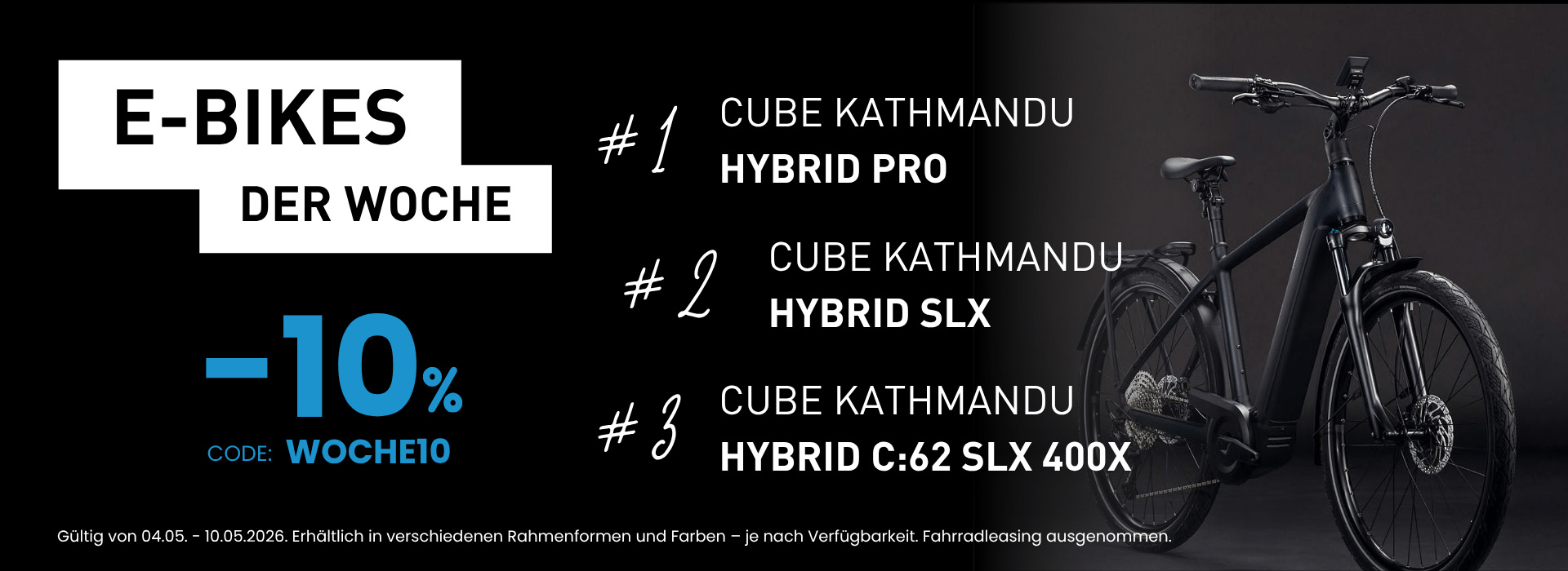 10% Rabatt auf E-Bikes der Woche