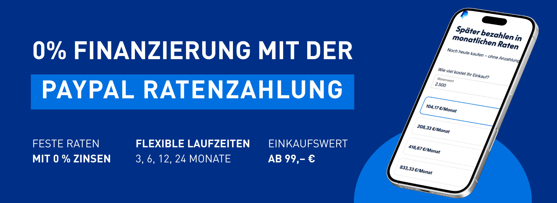 0% Finanzierung mit der PayPal Ratenzahlung im Cube Store