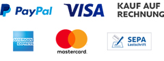 Paypal, Visa, Kreditkarte, Lastschrift, Kauf auf Rechnung